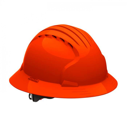 PIP 280-EV6161V-OR, Evolution® Deluxe 6161, Vented, Full Brim Hard Hat with HDPE Shell, 6-Point Pol