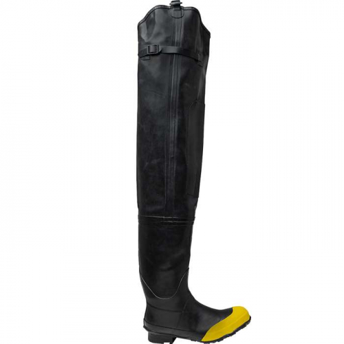 PIP 2HS623107, Boss®, Rubber Hip Boot Steel Toe, Over-the-Sock Boots, Black, 7
