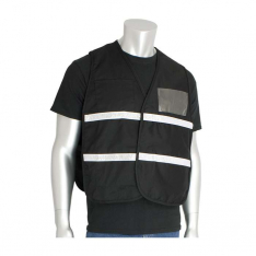 PIP 300-1502-2X-3X, PIP®, Non-ANSI Incident Command Vest - 100% Polyester, Hi-Vis Apparel, Black, 2