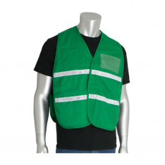 PIP 300-1505-2X-3X, PIP®, Non-ANSI Incident Command Vest - 100% Polyester, Hi-Vis Apparel, Green, 2