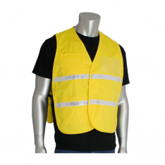 PIP 300-1510-2X-3X, PIP®, Non-ANSI Incident Command Vest - 100% Polyester, Hi-Vis Apparel, Yellow, 