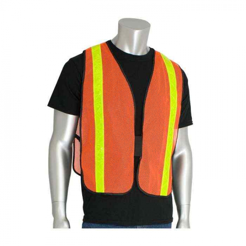 PIP 300-EVOR-POR, PIP®, Non-ANSI Prismatic Tape Mesh Safety Vest, Hi-Vis Apparel, Hi-Vis Orange, OS