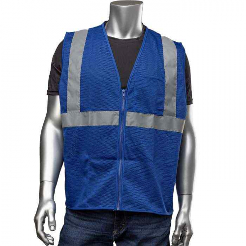 PIP 301-0702Z-BL-M, PIP®, Non-ANSI Enhanced Visibility Mesh Vest, Hi-Vis Apparel, Blue, M