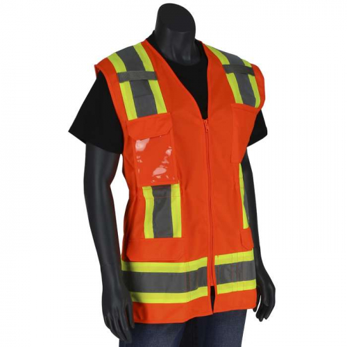 PIP 302-0512-OR-3X, PIP®, ANSI Type R Class 2 Women's Contoured Two-Tone Eleven Pocket Surveyors Ve