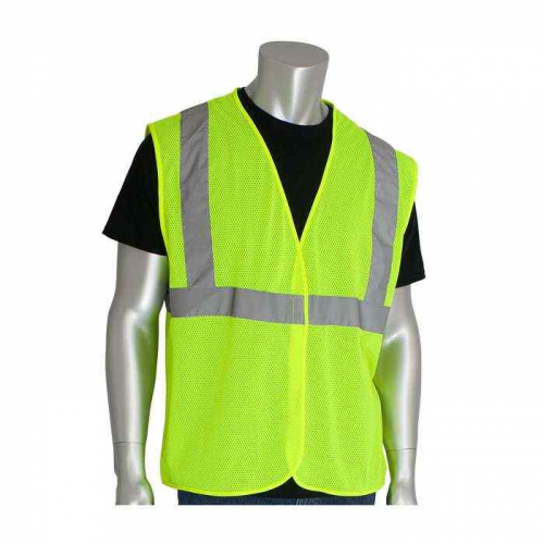 PIP 302-MVGLY-2X, PIP®, ANSI Type R Class 2 Value Mesh Vest, Hi-Vis Apparel, Hi-Vis Yellow, 2XL