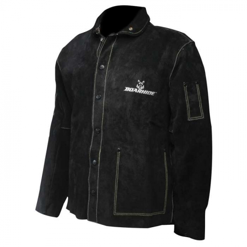 PIP 3029-6, Caiman®, 30 Black Boarhide Coat / Jacket, FR Clothing-Welding, Black, XL