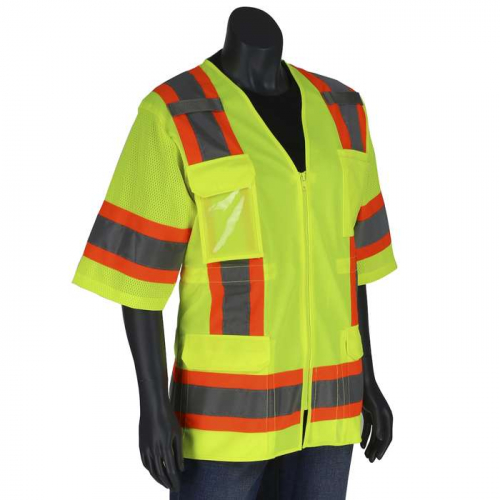 PIP 303-0513-LY-M, PIP®, ANSI Type R Class 3 Women's Contoured Two-Tone Eleven Pocket Surveyors Ves