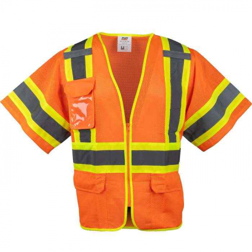 PIP 303-V310-OR-L, PIP®, ANSI Type R Class 3 Two-Tone Mesh Vest, Hi-Vis Apparel, Hi-Vis Orange, L