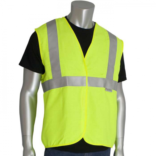 PIP 305-2200-3X, PIP®, ANSI Type R Class 2 AR/FR Solid Vest, FR Clothing, Hi-Vis Yellow, 3XL