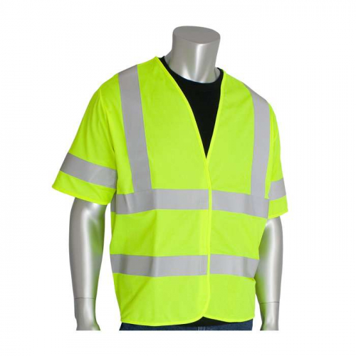 PIP 305-HSSVFRLY-4X-5X, PIP®, ANSI Type R Class 3 FR Treated Solid Vest, Hi-Vis Apparel, Hi-Vis Yel