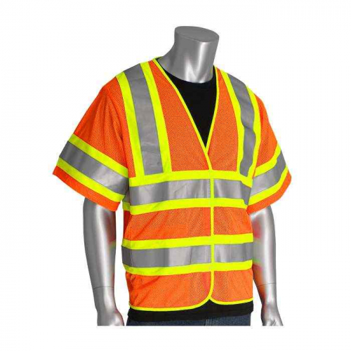 PIP 305-HSVPFROR-4X-5X, PIP®, ANSI Type R Class 3 FR Treated Two-Tone Mesh Vest, Hi-Vis Apparel, Hi