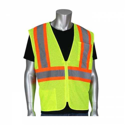 PIP 305-MVZSE-LY-XL, PIP®, ANSI Type R Class 2 SE Value Mesh Vest, Hi-Vis Apparel, Hi-Vis Yellow, X
