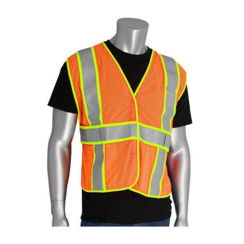 PIP 305-USV5FROR, PIP®, ANSI Type R Class 2 Two-Tone Expandable FR Treated Mesh Vest, Hi-Vis Appare