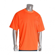 PIP 310-CNTSNOR-2X, PIP®, Non-ANSI Short Sleeve T-Shirt, Hi-Vis Apparel, Hi-Vis Orange, 2XL