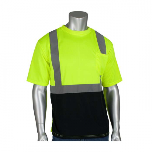 PIP 312-1250B-LY-3X, PIP®, ANSI Type R Class 2 Short Sleeve T-Shirt with 50+ UPF Sun Protection and