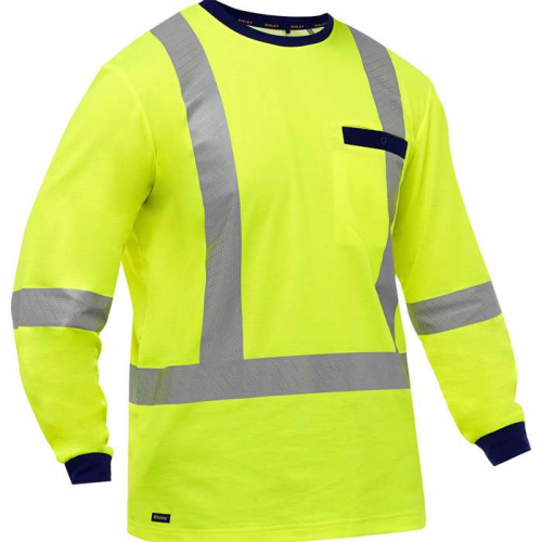 PIP 313M6118X-Y-2X, Bisley®, ANSI Type R Class 3 and CSA Z96 Class 2 X-Back Long Sleeve Shirt, Hi-V