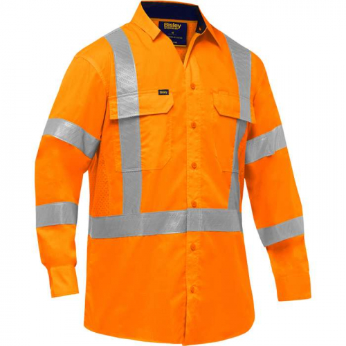 PIP 313M6490X-O-4X, Bisley®, ANSI Type R Class 3 and CSA Z96 X-Back Long Sleeve Work Shirt with X-A