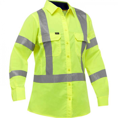 PIP 313W6490X-Y-S, Bisley®, ANSI Type R Class 3 and CSA Z96 X-Back Women's Long Sleeve Work Shirt w
