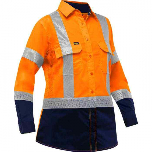 PIP 313W6491H-ON-4X, Bisley®, ANSI Type R Class 2 Women's Long Sleeve Work Shirt with X-Airflow™ 