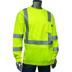 PIP 315-1355FR-2XL, PIP, ANSI Type R Class 3 AR/FR Crew Neck Long Sleeve T-Shirt, FR Clothing, Hi-