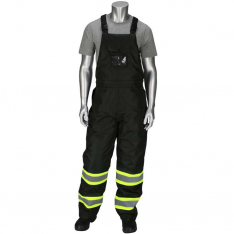 PIP 318-1780-BK-2X, PIP®, Non-ANSI Ripstop Insulated Two Tone Bib Overalls, Hi-Vis Cold Gear, Black