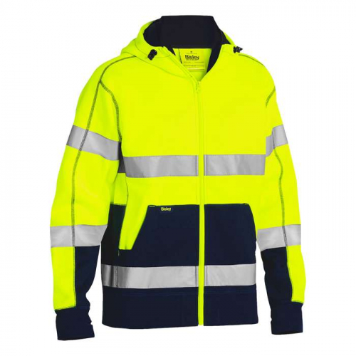 PIP 323M6988T-YLNV-S, Bisley®, ANSI Type R Class 3 Full Zip Hooded Sweatshirt with Sherpa Lining, H