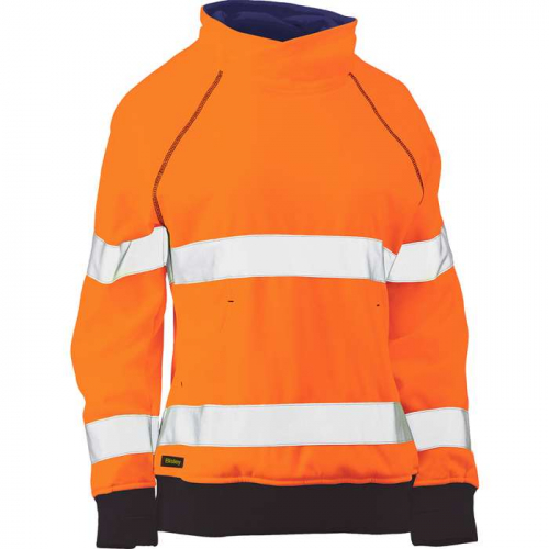 PIP 323W6818T-OR-M, Bisley®, ANSI Type R Class 2 Women's Contoured Fleece Pullover Sweatshirt, Hi-V