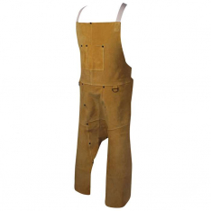 PIP 3242, Caiman®, 42 Boarhide Split Leg Bib Apron, FR Clothing-Welding, Brown, 42