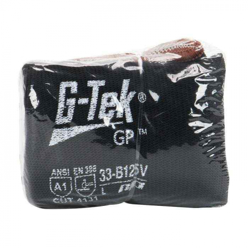 PIP 33-B125V-L, G-Tek®, Seamless Knit Nylon Blend Glove with Polyurethane Coated Flat Grip on Palm 
