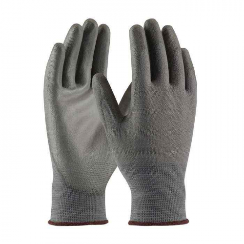 PIP 33-G115-L, PIP®, Seamless Knit Polyester Glove with Polyurethane Coated Flat Grip on Palm & Fin