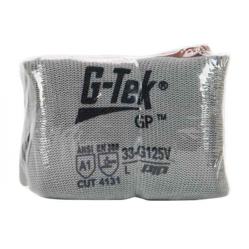 PIP 33-G125V-S, G-Tek®, Seamless Knit Nylon Blend Glove with Polyurethane Coated Flat Grip on Palm 