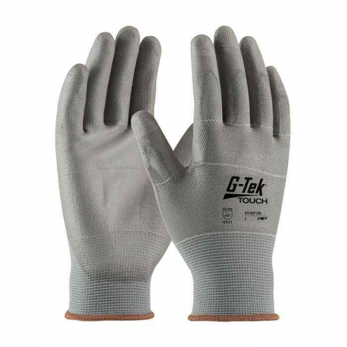 PIP 33-GT125-S, G-Tek® Touch, Seamless Knit Nylon/Polyester Glove with Polyurethane Coated Flat Gri