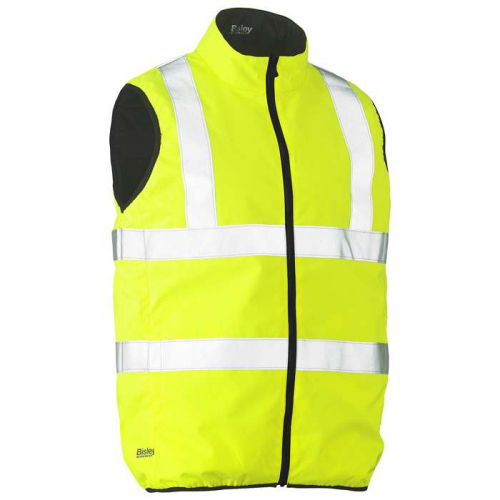 PIP 332M0330H-YEL-M, Bisley®, ANSI Type R Class 2 Reversible Puffer Vest, Hi-Vis Cold Gear, Hi-Vis 