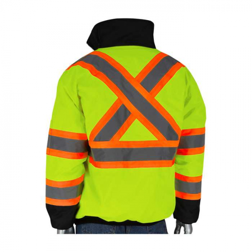PIP 333-1745X-LY-M, PIP®, ANSI Type R Class 3 and CSA Z96 Two-Tone X-Back, Black Bottom Bomber Jack