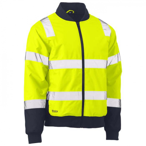 PIP 333M6730T-YLNV-S, Bisley®, ANSI Type R Class 3 Bomber Jacket with Built-In Padded Lining, Hi-Vi