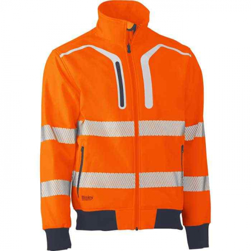 PIP 333M6979T-OR-M, Bisley®, ANSI Type R Class 3 Soft Shell Jacket, Hi-Vis Cold Gear, Hi-Vis Orange