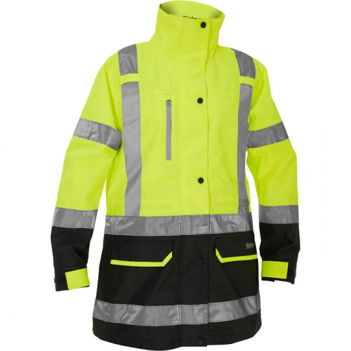PIP 333W6375H-YL-S, Bisley®, ANSI Type R Class 3 Women's 5-in-1 Jacket with Navy Bottom, Hi-Vis Col