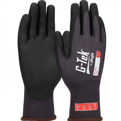 PIP 34-840-S, G-Tek®, Premium Seamless Knit Nylon/Spandex Glove with Foam Nitrile Coating on Palm &