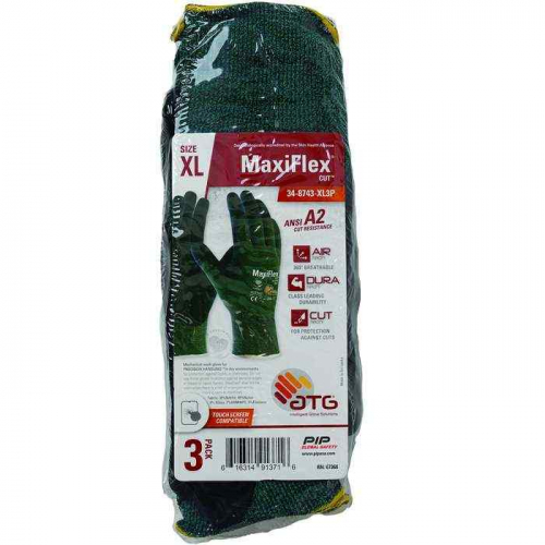 PIP 34-8743-XS3P, MaxiFlex® Cut™, Seamless Knit Engineered Yarn Glove with Premium Nitrile Coated