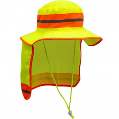 PIP 350-RANGER-NS, PIP®, Ranger Hat With Neck Shade, Sun Protection, Hi-Vis Yellow, OS