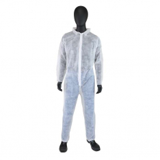 PIP 3500-L, PIP®, Standard Weight 20GSM SBP Basic Coverall, Disposable Clothing, White, L