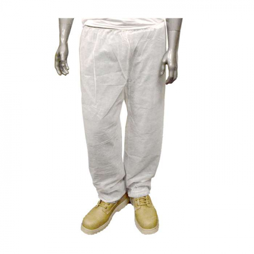 PIP 3516-XL, PIP®, Standard Weight 20GSM SBP Pant - Elastic Waist, Disposable Clothing, White, XL