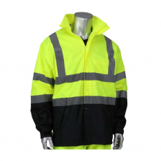 PIP 353-1200LY-2X-3X, Viz™, ANSI Type R Class 3 Value All Purpose Waterproof Jacket with Black Bot