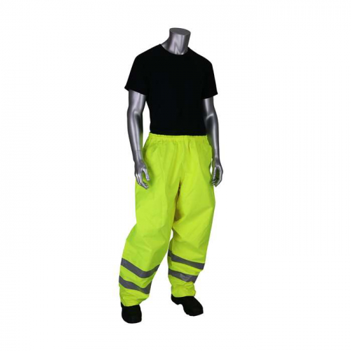 PIP 353-2002-LY-S, VizPLUS™, ANSI Class E Heavy Duty Waterproof Breathable Pants, Hi-Vis Rainwear,