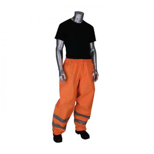 PIP 353-2002-OR-2X, VizPLUS™, ANSI Class E Heavy Duty Waterproof Breathable Pants, Hi-Vis Rainwear