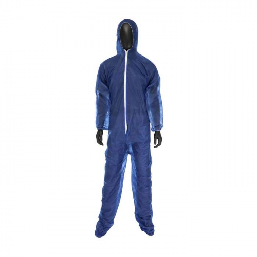 PIP 3584-XXL, PIP®, SBP Navy Coverall With Hood & Boot 20GSM, Disposable Clothing, Blue, 2XL