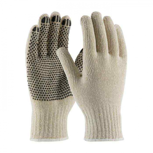 PIP 36-110PD-M, PIP®, Regular Weight Seamless Knit Cotton/Polyester Glove with PVC Dotted Grip, Sea