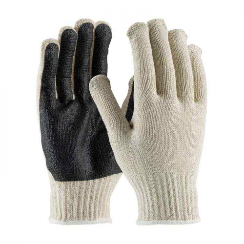 PIP 36-110PC-BK-M, PIP®, Regular Weight Seamless Knit Cotton/Polyester Glove with PVC Palm Coated G