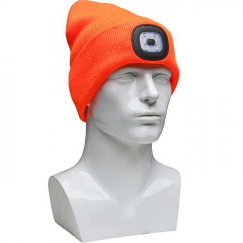 PIP 360-LED-OR, PIP®, Winter Beanie Cap with LED light, Winter Caps & Liners, Hi-Vis Orange, OS