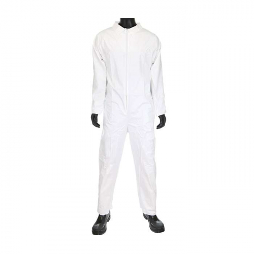 PIP 3650-L, PIP®, Microporous Basic Coverall 47 gsm, Disposable Clothing, White, L